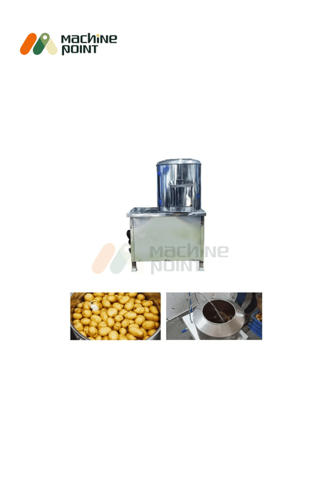15 kg capacity potato peeler with hygienic stainless steel design, suitable for fast peeling in large kitchens.