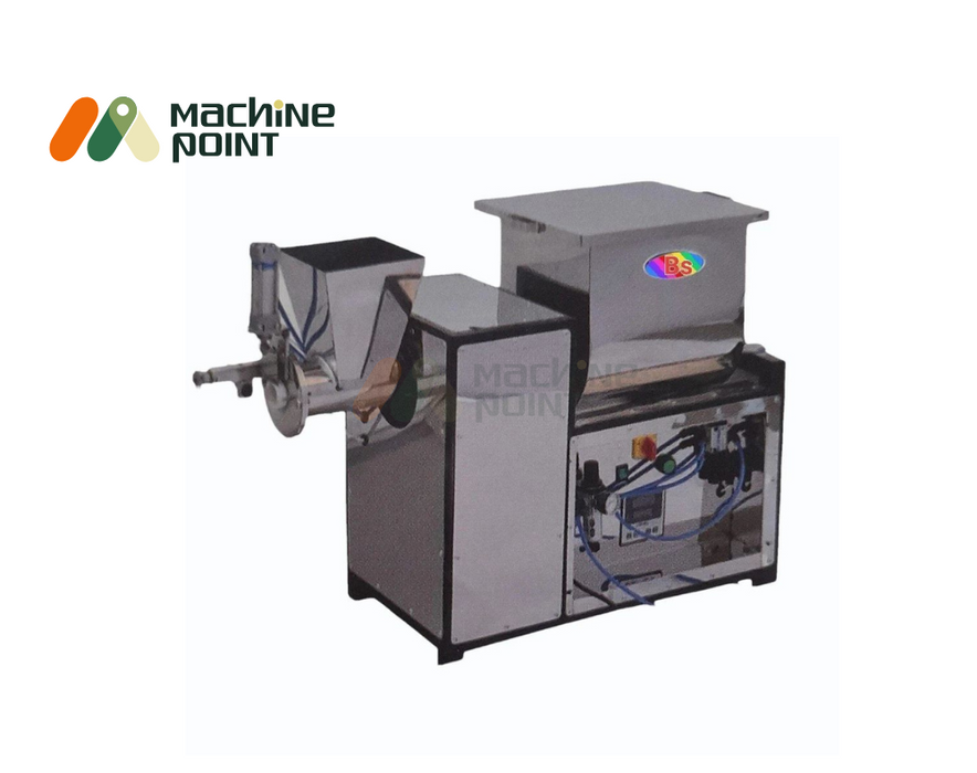 Front view of Flour Kneading with Dough Ball Making Machine featuring dual compartments for kneading and dough ball extrusion.