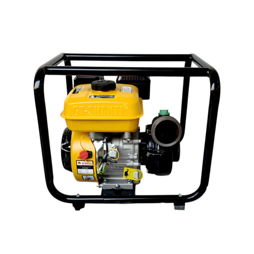 Yellow cast iron 3-inch GTD-WP30CI water pump with petrol engine
