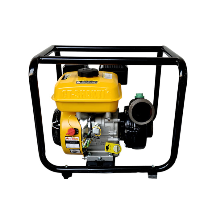 Yellow cast iron 3-inch GTD-WP30CI water pump with petrol engine