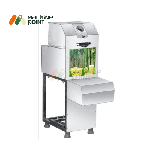 Sugarcane Juice Machine with Heavy-Duty Motor and Steel Stand for Commercial Use.