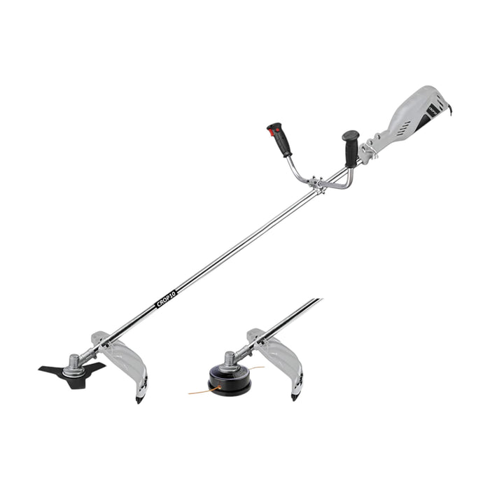 Electric Brush Cutter Showing Blade and Motor Housing
