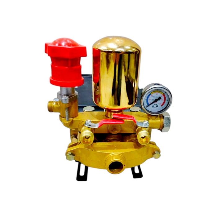 GP-50N model with oil cap, golden chamber, and hose fittings