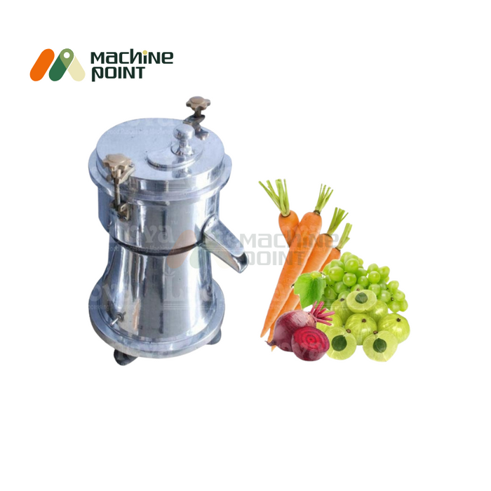 Carrot Juicer displayed with fresh vegetables like carrots, amla, beetroot, and grapes – ideal for commercial juicing.