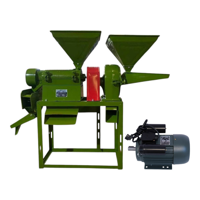 6W200 combined rice mill with paddy dehusker and grain pulverizer