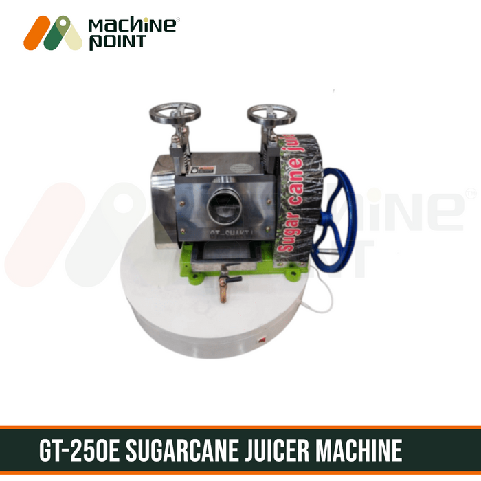 Powerful electric sugarcane juicer GT-250E – easy-to-use design for shops, stalls, and juice parlors.