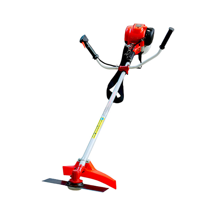 Complete GX35 brush cutter kit with paddy guard, 3T blade, and safety gear