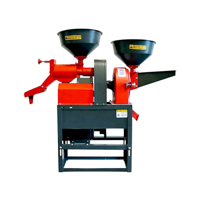 Compact rice and grain milling machine with round hopper