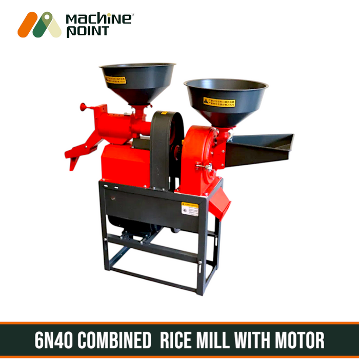 Mini rice mill with pulverizer for home and farm use