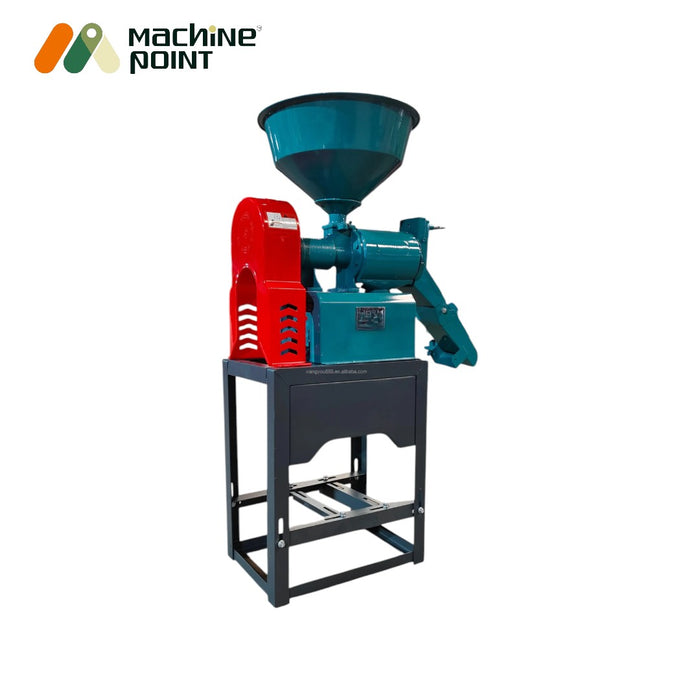 Mini rice milling machine without motor and circular hopper design