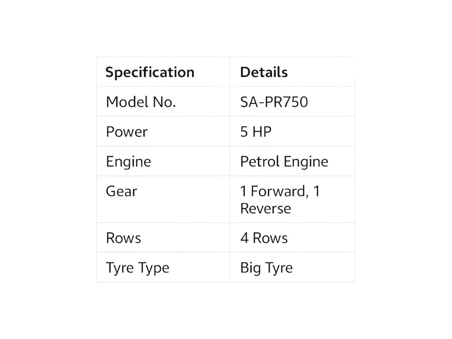 POWER REAPER SPECIFICATION