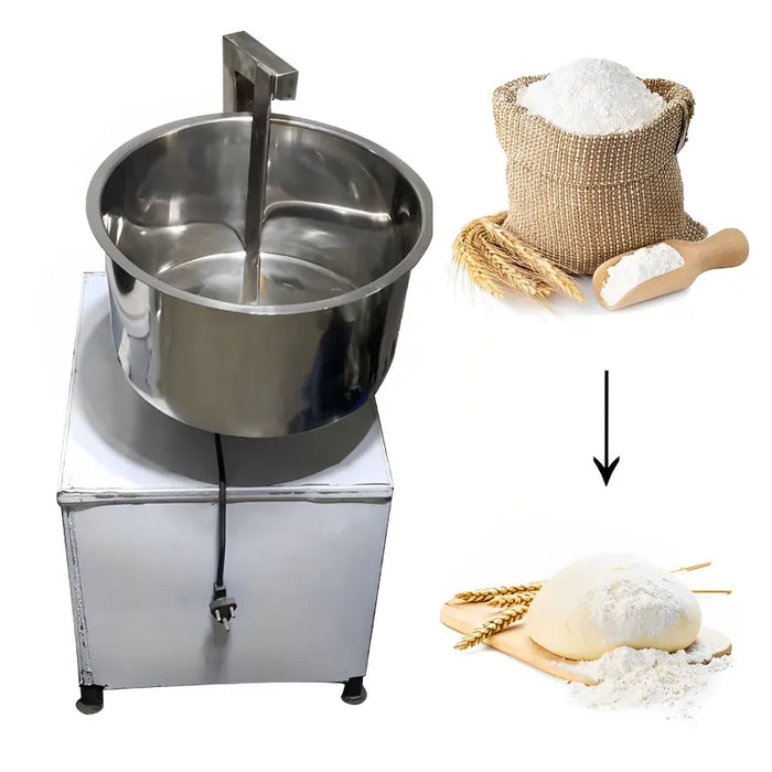 10 KG Besan Mixer showing flour-to-dough conversion – ideal for making soft besan dough for snacks and sweets.