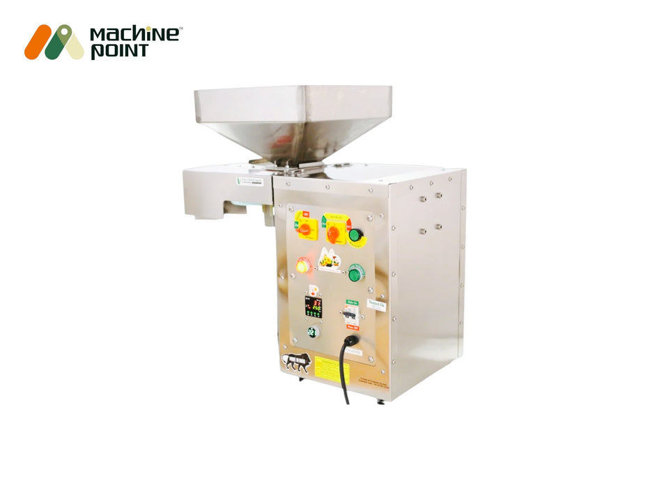 Commercial oil expeller with digital control panel – ideal for small businesses and home-based edible oil production.