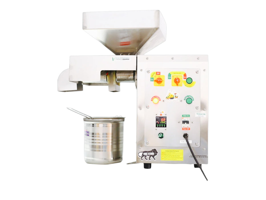 Fully automatic oil press machine – compact design for extracting pure oils from various oilseeds.