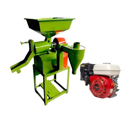 Field-Ready 6N50 Mini Rice Mill – Engine Powered, Semi-Automatic, 300 kg/hr Capacity