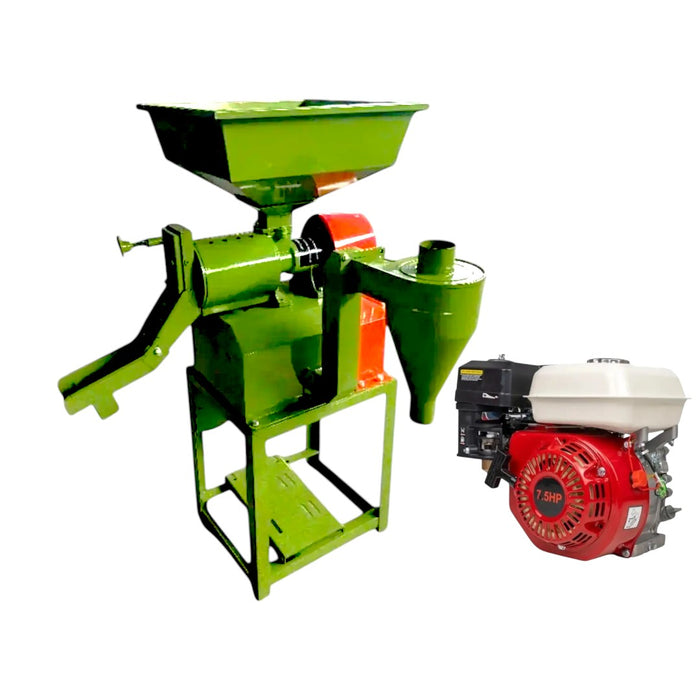 Field-Ready 6N50 Mini Rice Mill – Engine Powered, Semi-Automatic, 300 kg/hr Capacity
