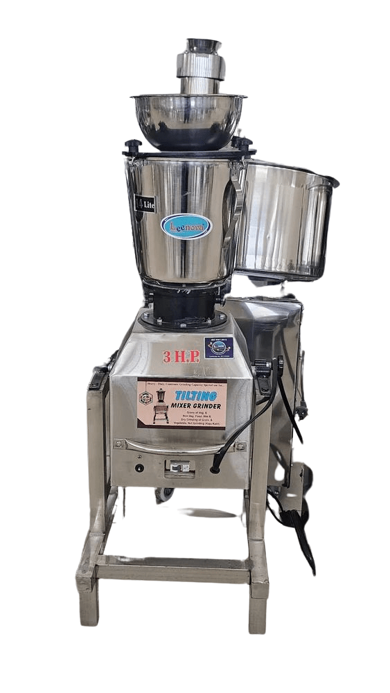 Front view of 14 Ltr Tilting Mixer Grinder with 3 HP motor and extra jars – perfect for commercial kitchens and catering.