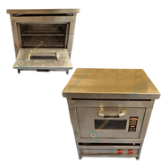 Commercial-grade 18x18 gas pizza oven with durable top and wide baking capacity for restaurants.