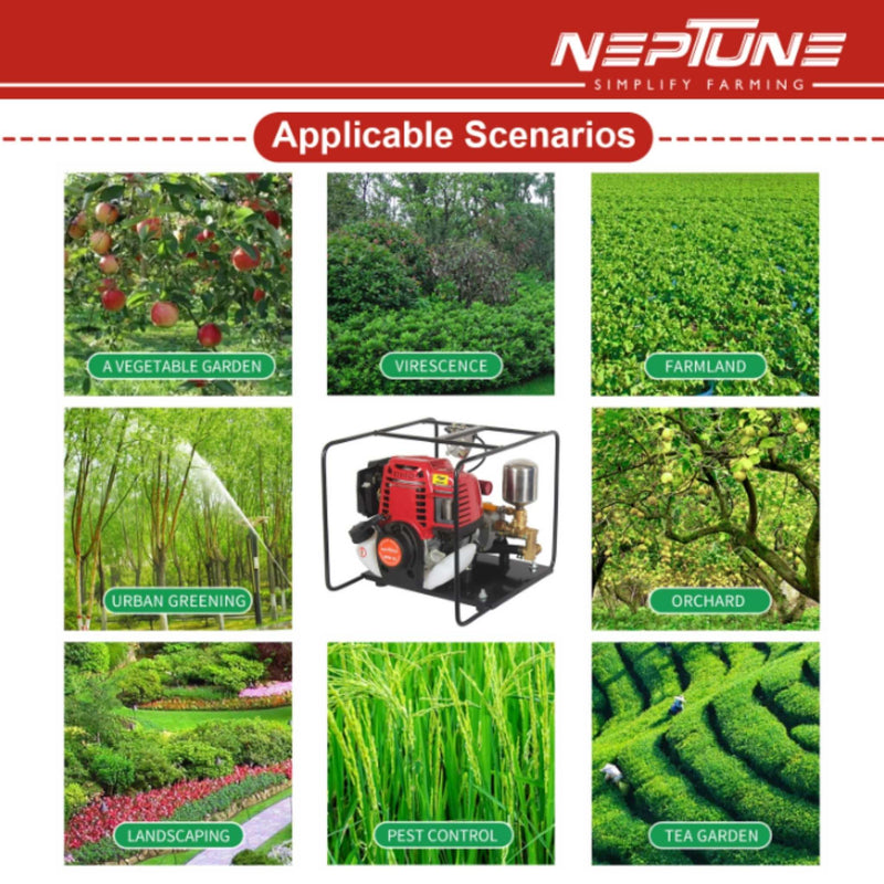 Portable Neptune NPW-50 petrol engine sprayer side view