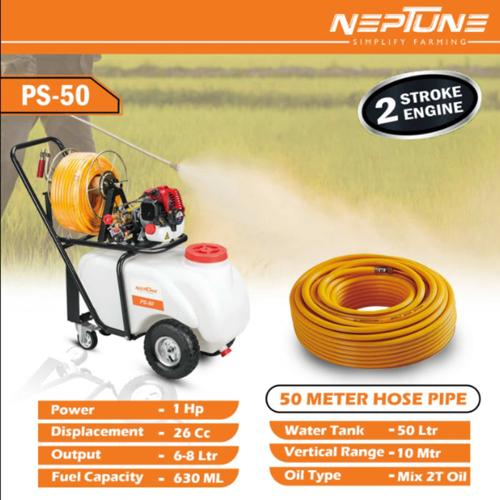 Neptune PS-50 portable power sprayer on trolley frame