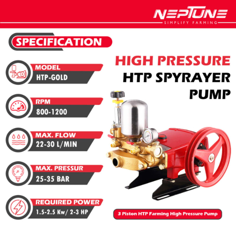 "High Pressure Neptune HTP-30 GOLD 2 HP Sprayer for Agriculture"
