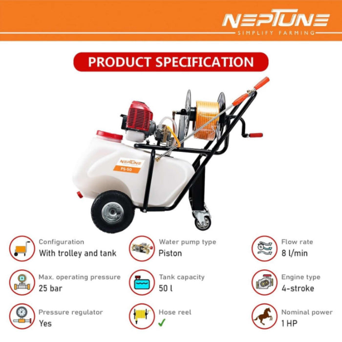 "Neptune PS-50 Engine Operated Sprayer for Farming and Gardening"