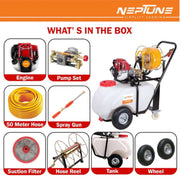"Neptune 50L HDPE Tank Trolley Sprayer with Spray Gun"