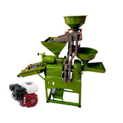 6N40 rice mill with destoner and engine for field-side grain processing

