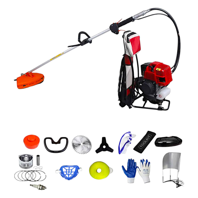 GT-BG-431 4-stroke backpack brush cutter with 139F engine and full toolkit

