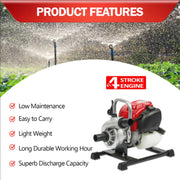 Compact petrol water pump for agriculture and gardening