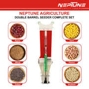 Adjustable depth double-barrel seeder with fertilizer option