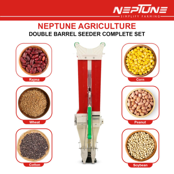 Adjustable depth double-barrel seeder with fertilizer option