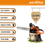 High-power 3.5 HP chainsaw with durable magnesium body