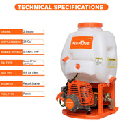 "Neptune NF-608 Backpack Sprayer with Triple Flat-Jet Nozzles"