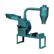 Classic green MS Blower Type Pulverizer with side-mounted hopper, dust collector pipe, and flat base for motor installation.
