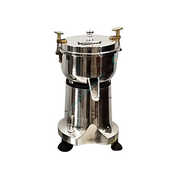 Front-facing view of Big Carrot Juicer with robust build, stable rubber base, and secure lid locks.