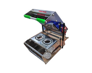 Glass (Cup) Sealing Machine Double – Durable and efficient dual-slot cup sealer for commercial food and drink outlets, with user-friendly lever mechanism.