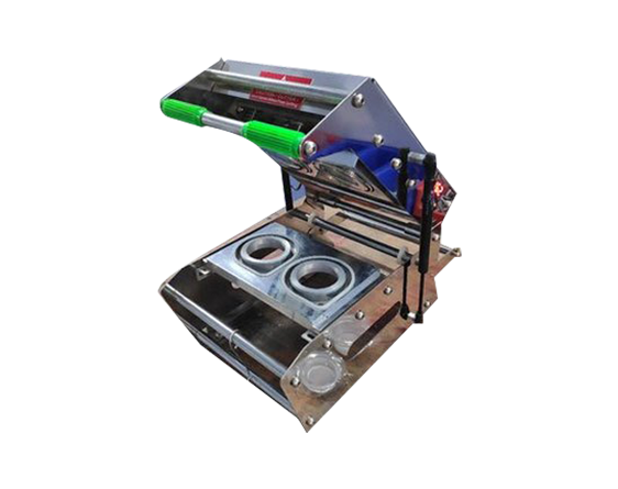 Glass (Cup) Sealing Machine Double – Durable and efficient dual-slot cup sealer for commercial food and drink outlets, with user-friendly lever mechanism.