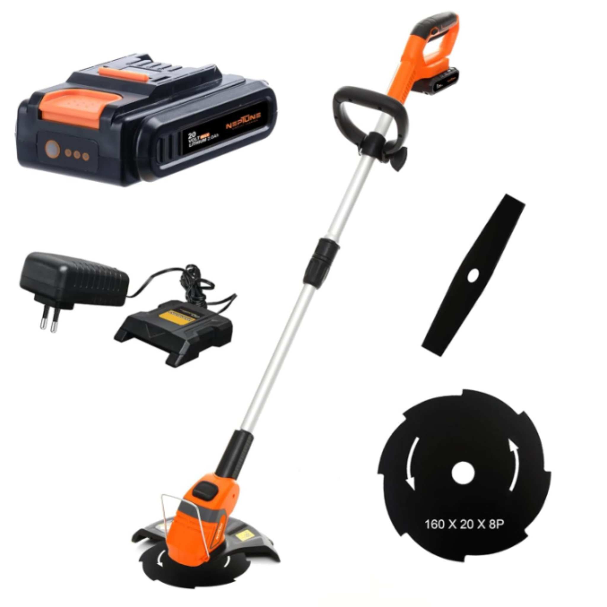 2-in-1 Cordless Grass Trimmer & Brush Cutter | 2000mAh Battery