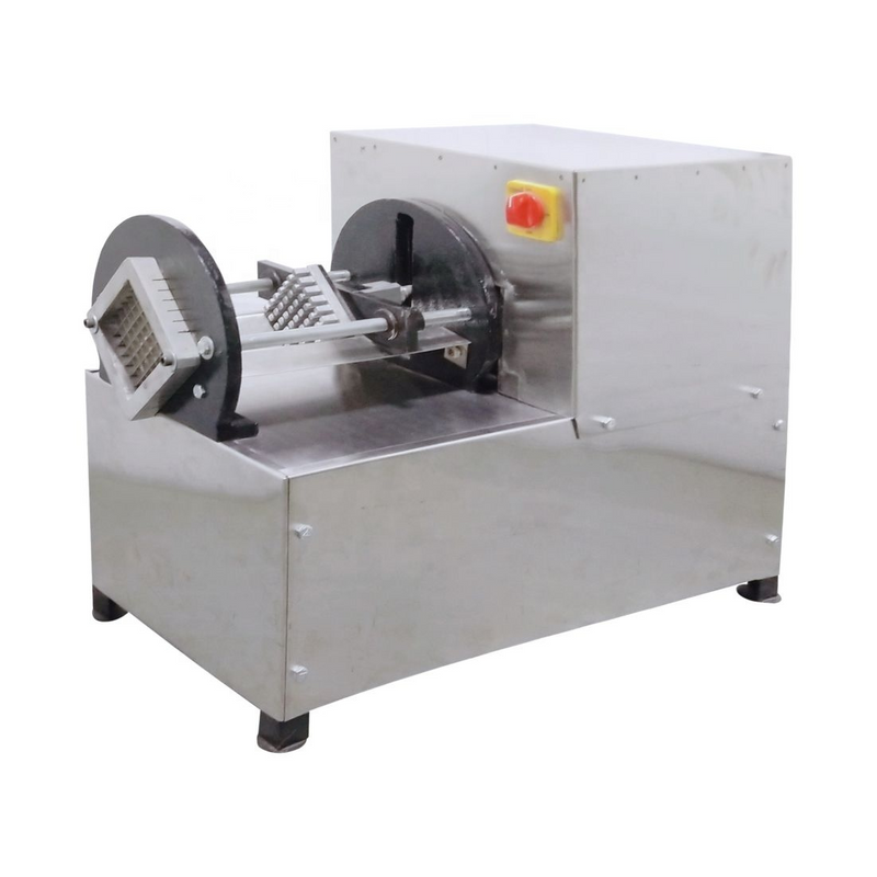 Finger Chips Cutting Machine – Electric stainless steel machine for making French fries with dual-sided support and sharp cutting grid.
