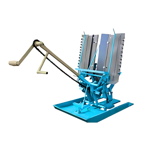 Two-row manual rice transplanter VT01 Aashna for uniform paddy planting in small and medium fields, steel body, manual push pull operation