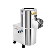 Stainless steel 20 kg potato peeler machine with side outlet chute – ideal for commercial kitchens.