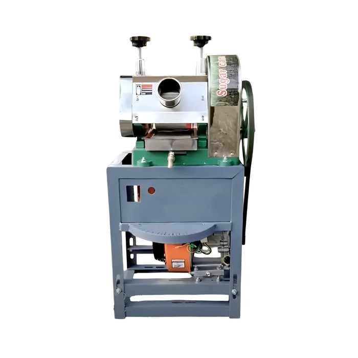 Sugarcane juicer engine type machine with frame and belt pulley set for commercial juice extraction