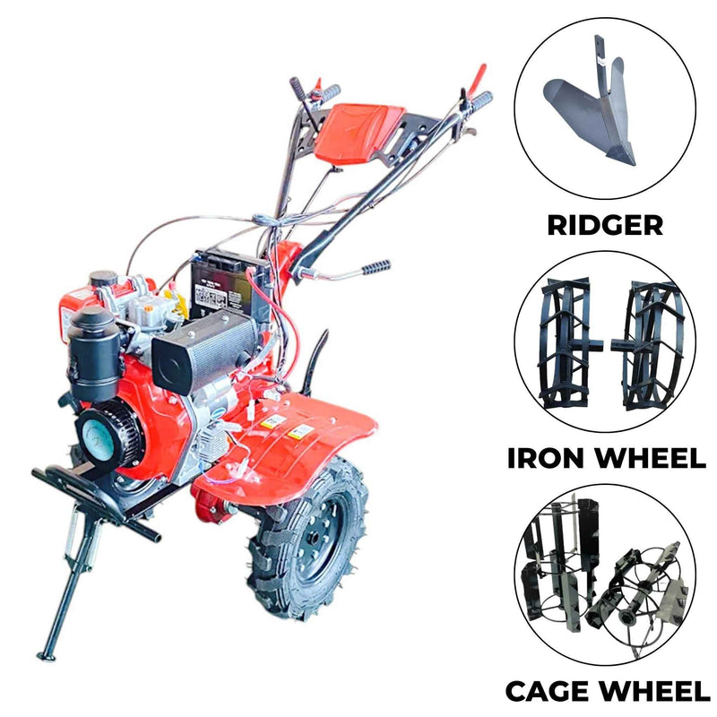 7 HP Diesel Power Weeder With 3 Attachments