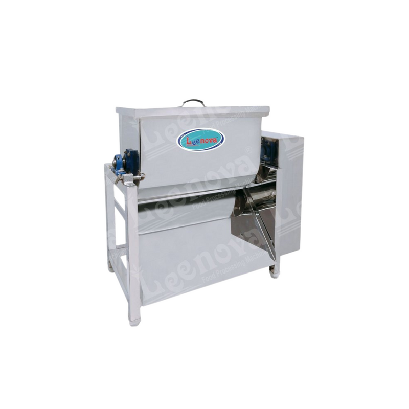 Close-up side view of LEENOVA Namkeen Mixer 2 Feet featuring angled discharge outlet.