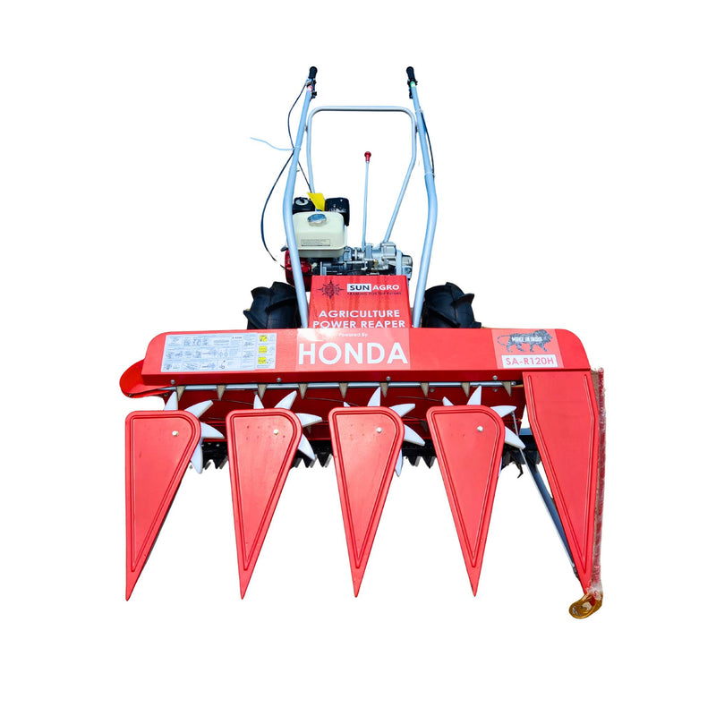 Petrol operated power reaper for wheat and grain crops