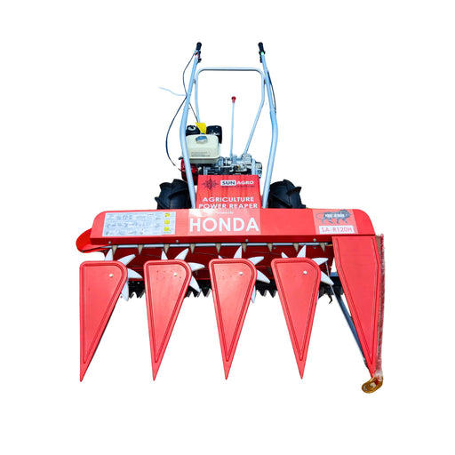 Petrol operated power reaper for wheat and grain crops