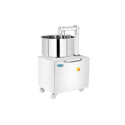 Besan Mixing Machine 5 KG Flower Type with stainless steel bowl and wheeled base for easy mobility in commercial kitchens.