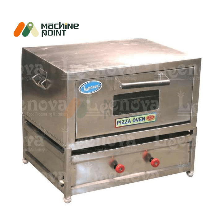 Heavy-duty 18x24 pizza oven featuring two red control knobs and durable steel construction.