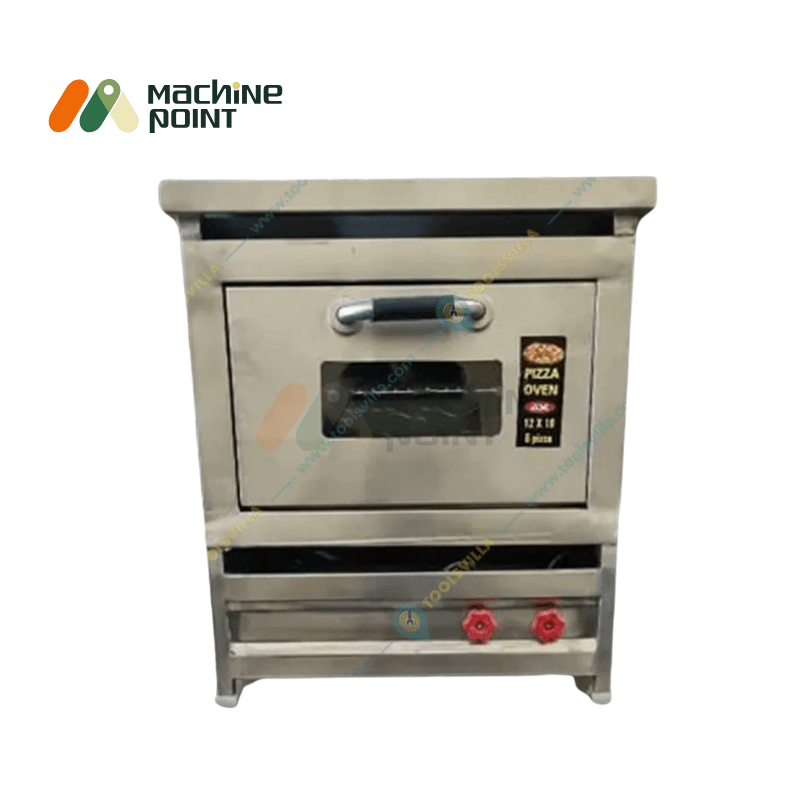 Commercial pizza oven – gas model with strong handle, dual burner control, and sturdy finish.
